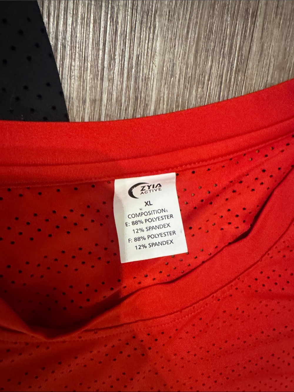 Zyia Perforated Long Sleeve Active Tops - Black & Red - Picture 2 of 4
